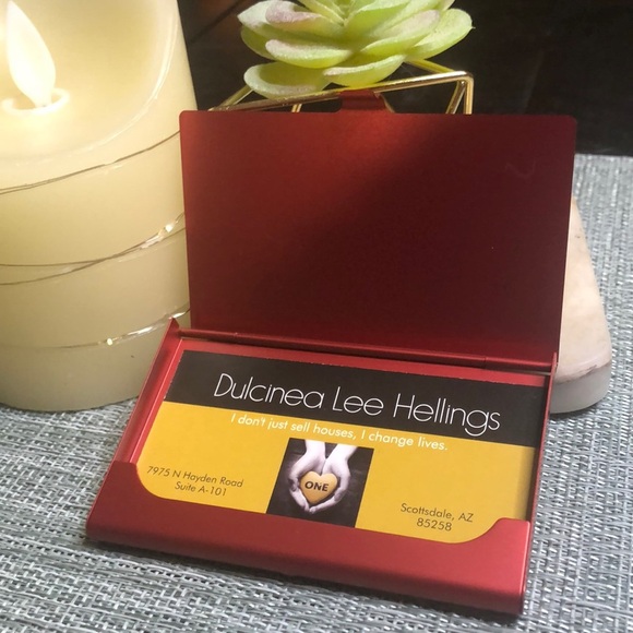 #48sun 🌻Card Holder Sunflower Red Metallic Business Card Holder🌻 - Picture 7 of 14